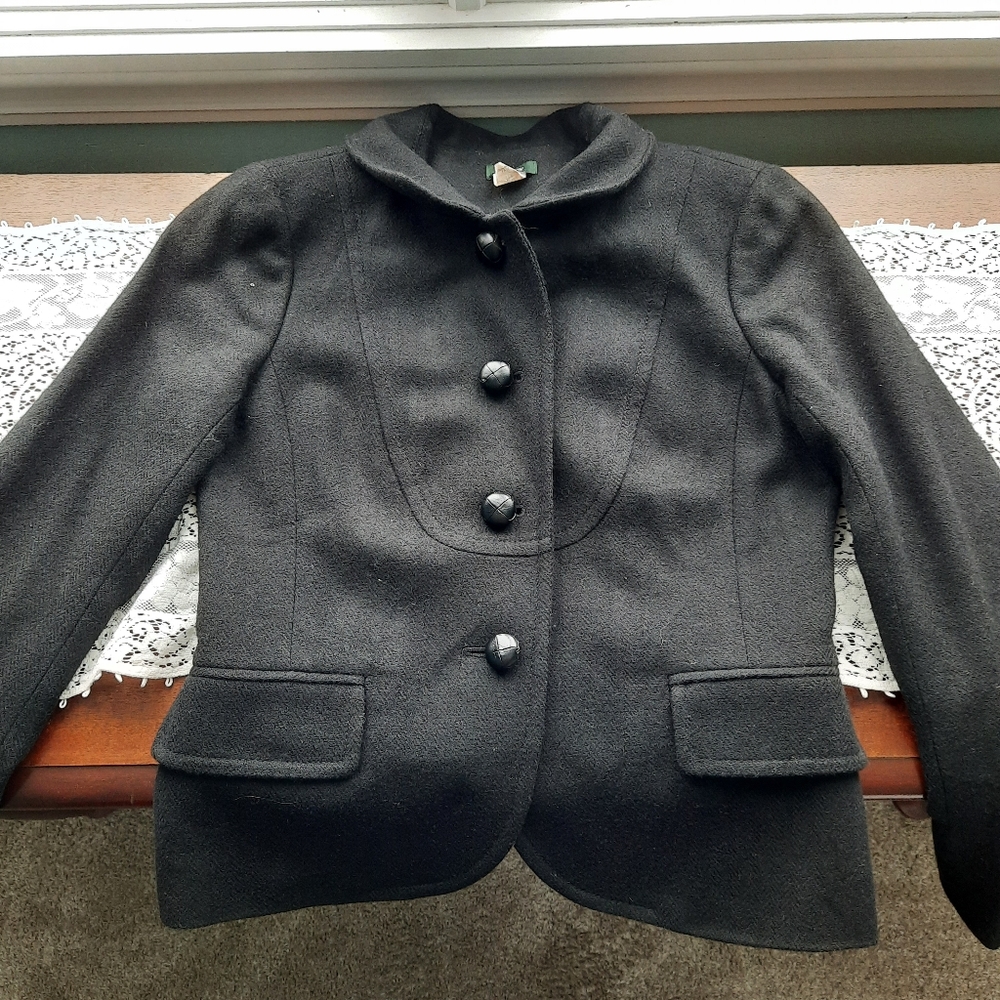 Vintage J Crew Wool 4 button jacket black sz 4